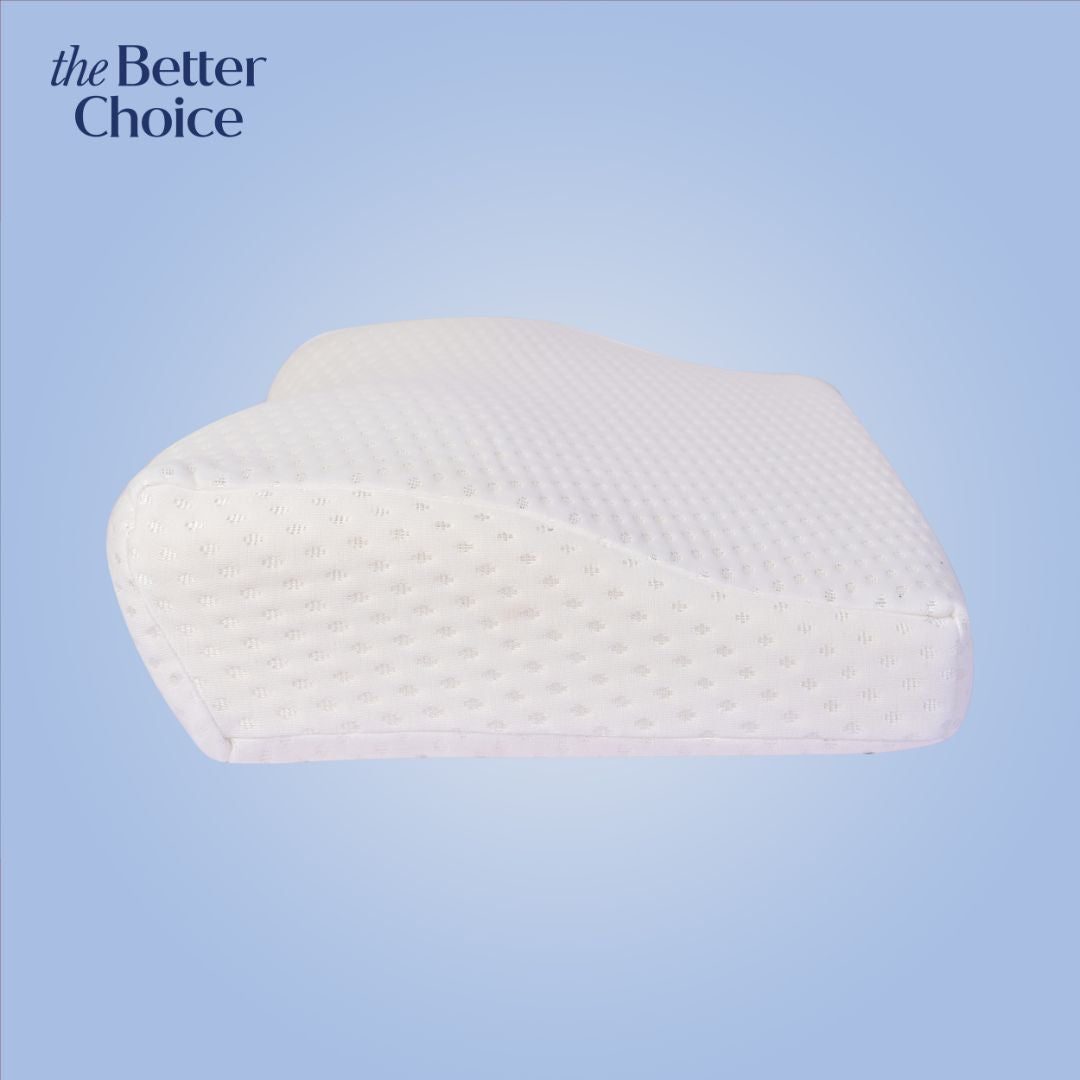 Cervical pillow for neck pain relief, designed to provide ergonomic support and comfort.